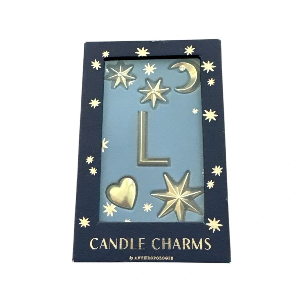 Anthropologie Monogram Candle Charms Initial L Star Moon Heart Charms New In Box